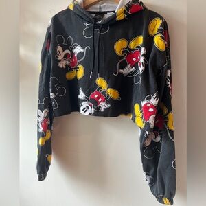 Disney Mickey Mouse Cropped Hoodie/Sweater S GUC